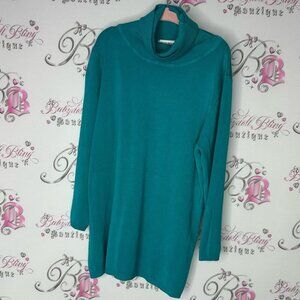 Holt renfrew studio turtleneck sweater turquoise blue soft stretchy vintage